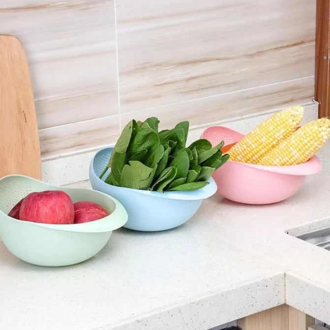 Wholesalers Vegetable Drain Basket for Cleaning Vegetable Fruit Strainers Rice Hot Selling Plastic