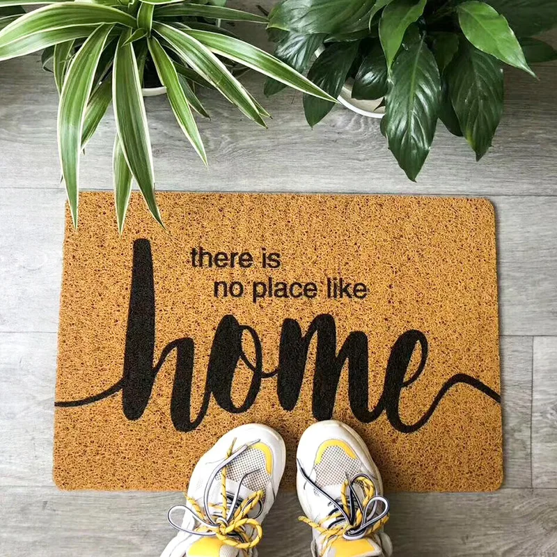 Hello Front Door Mat Outdoor Non Slip Custom Logo Doormat Coir Design Pet Feeding Pvc Car Floor Mat Bath Mat