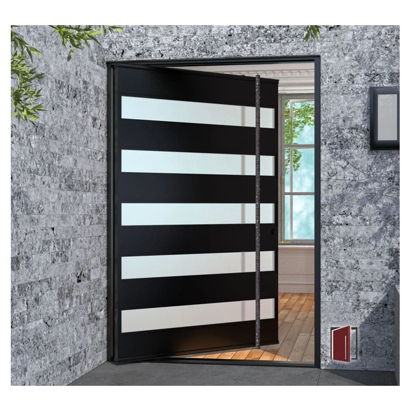 Hihaus new steel and wooden heavy duty large pivot modern entrance entry door