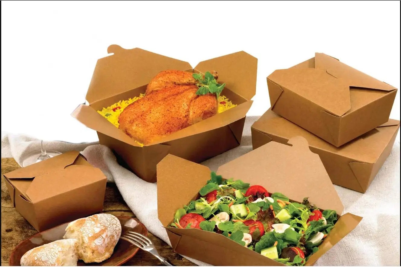 Wholesale fast food lunch box custom logo cardboard paper Hamburger fried chicken sandwich snack biodegradable packaging bag box