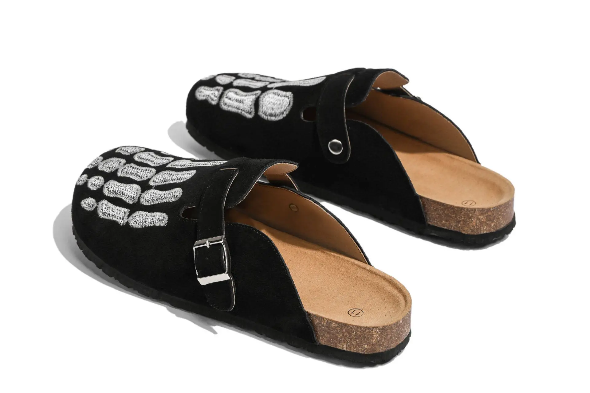 Wholesale Slippers Unisex Size 35-47 Suede Leather Cork Pu Sole Anti Slippery Men Women Mule Clog