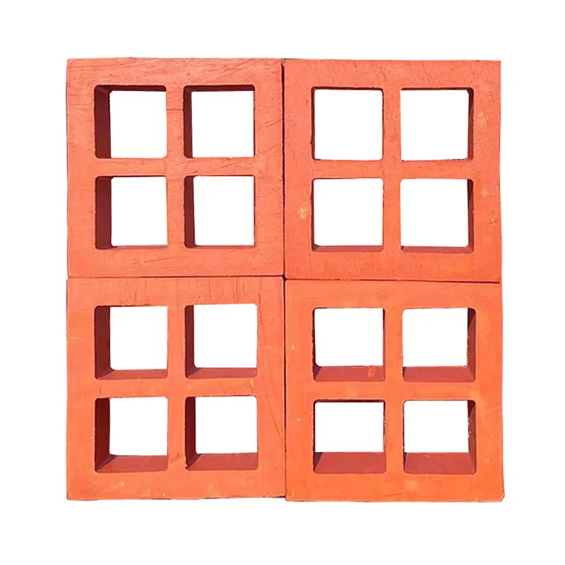 Fence Panel Red Terracotta Bricks Decorative Flower Hollow Wall Tile