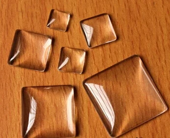 High Clarity 25mm Square Crystal Glass Cabochons Vintage Blank Photo Pendant Trays and Bezels R-2328