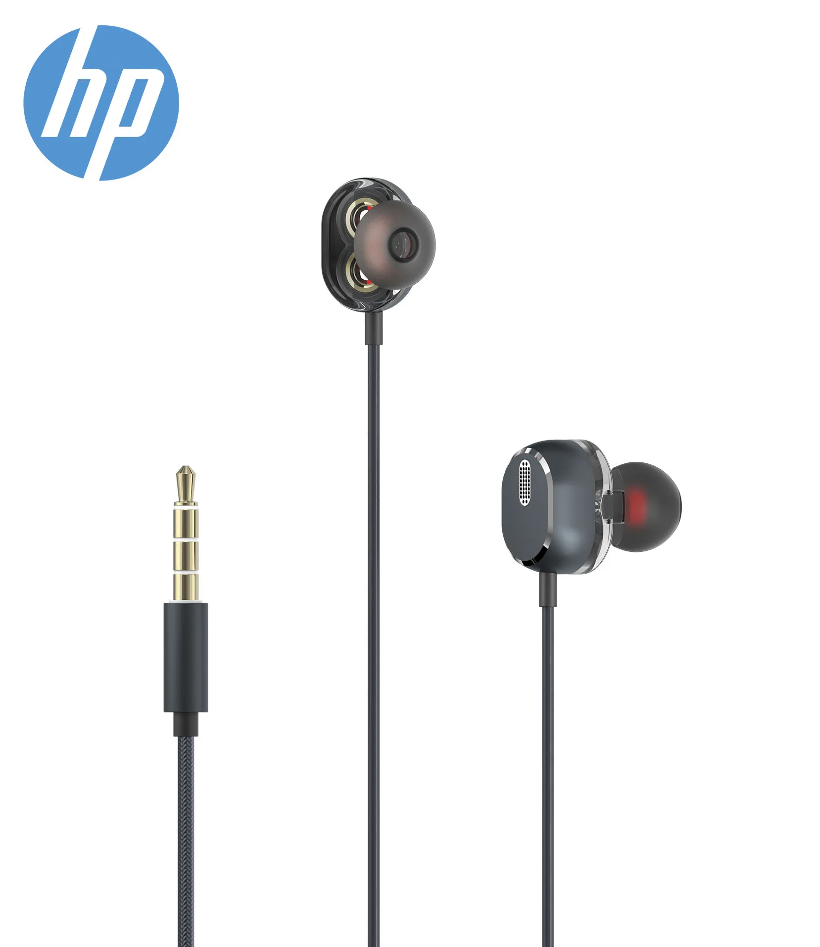 hp  DHE-7003 3.5mm wholesale metal wire-controlled call and music listening subwoofer headset with microphone