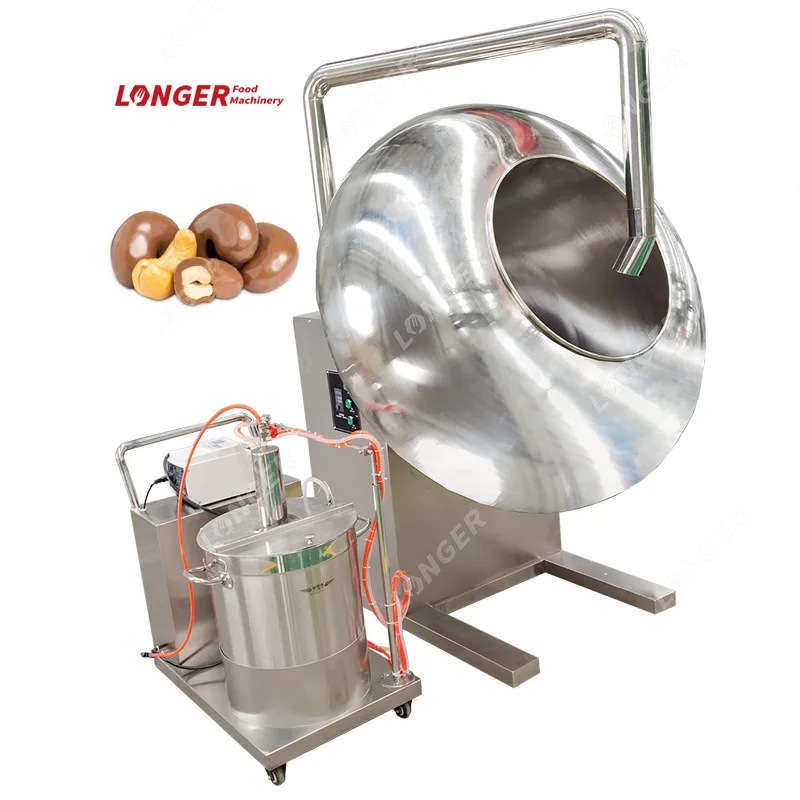 Small Sugar Coating Machine Chocolate Polishing Peanut Enrobing Chocolate Machinery