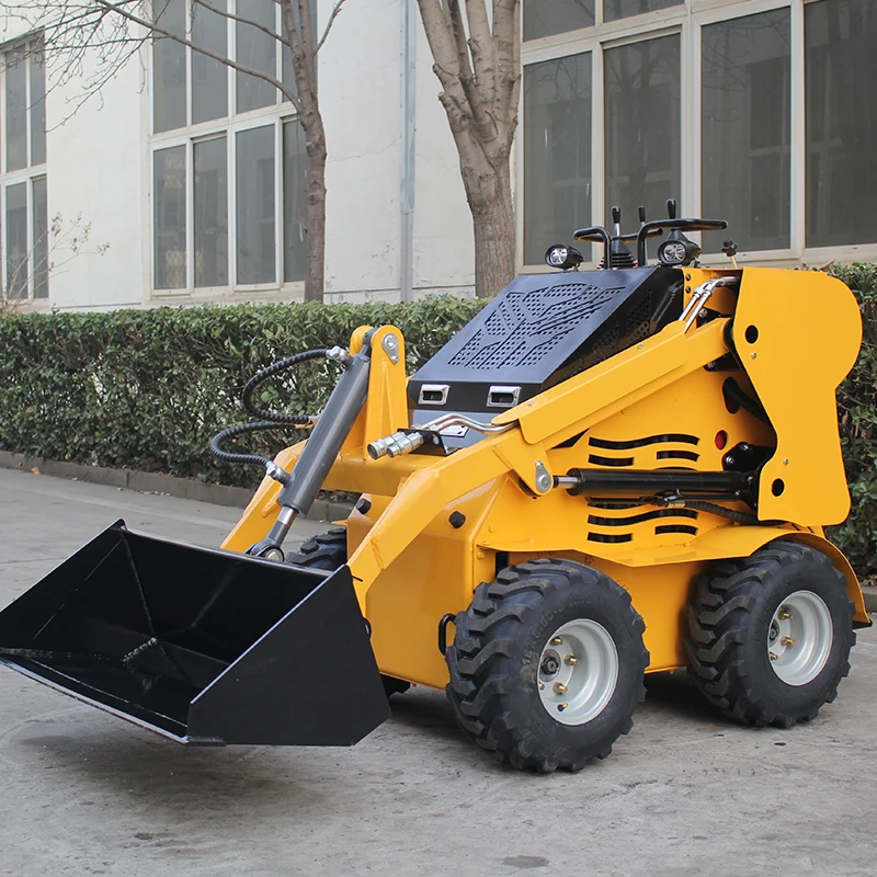 Mini loader skid steer loaders with tracked snow blower lawn mower breaker hammer earth-moving machinery mini skid steer loader