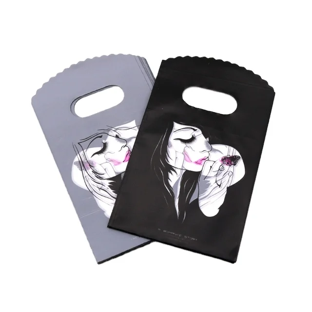 100pcs*bag Clothing store Plastic bags Handbags Shopping  Gift packaging Cosmetics thickened four-finger bags