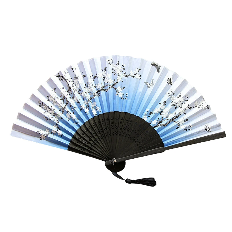 Custom Decoration Gift Printed Logo Folding Hand Fan Wedding Cheap Bamboo Hand Held Fan