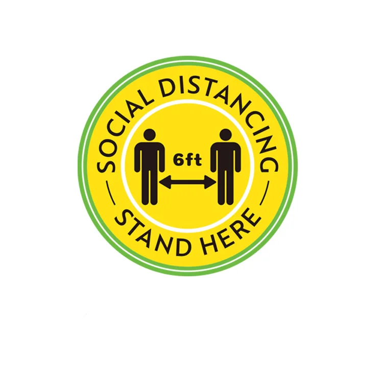 
keep distancie 6ft Distance Markers Removable Floor Decals for Social Distancing Sticker 