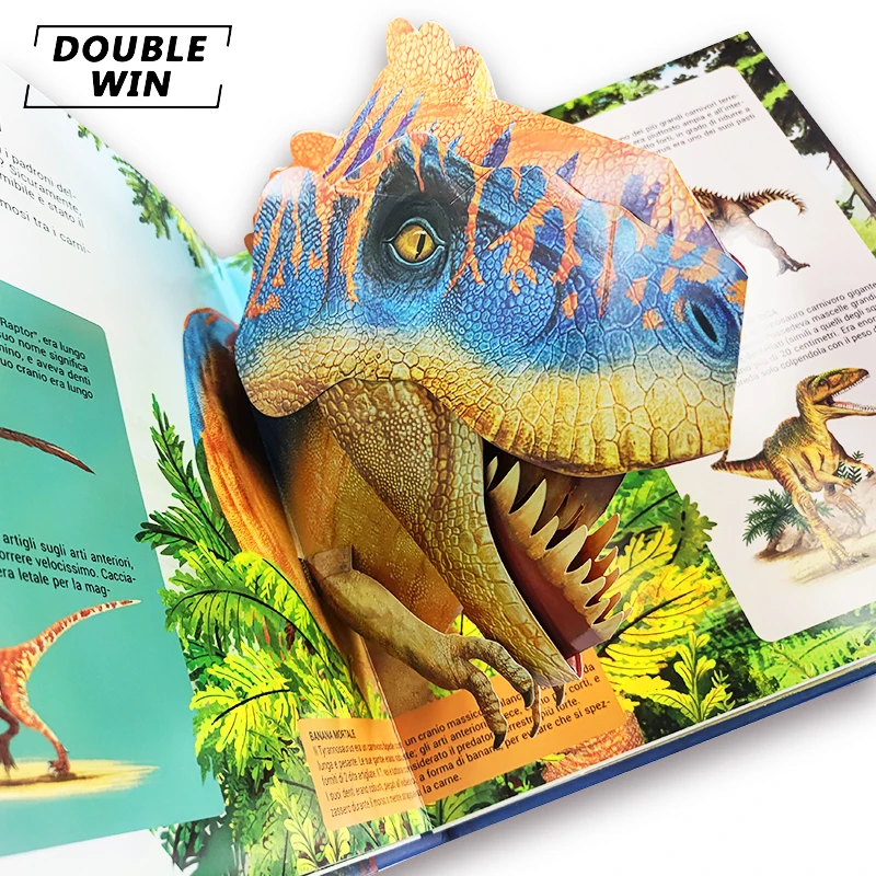 Нестандартная конструкция 3d Динозавр хлопает вверх книги для