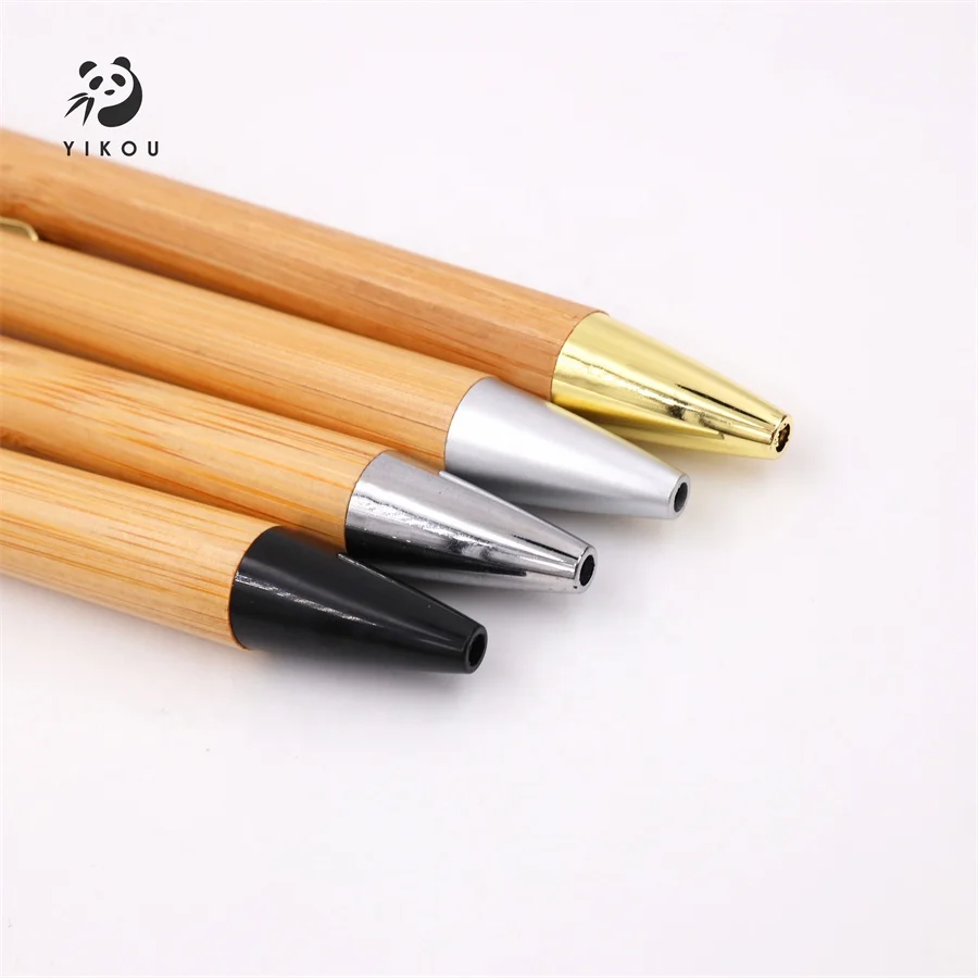 eco friendly promotional plastic accessory push bamboo color ball point pens with customized logo