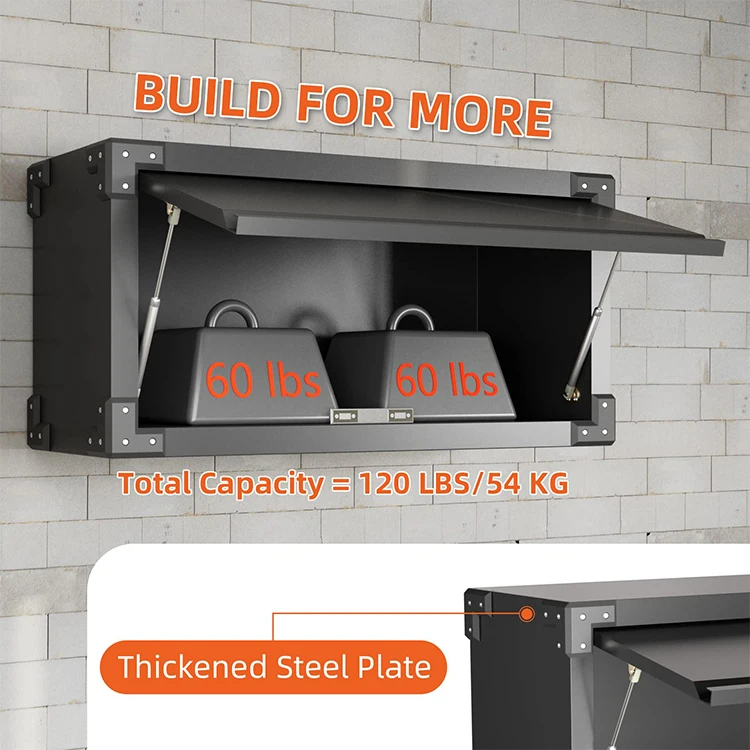 JH-Mech Metal Storage Cabinet Heavy Duty Black Lateral Office Furniture Cabinet Wall Mount Steel Cabinet