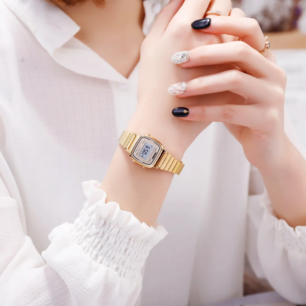 Skmei 1901 digital watch online waterproof women watch steel mesh digital watches for girl
