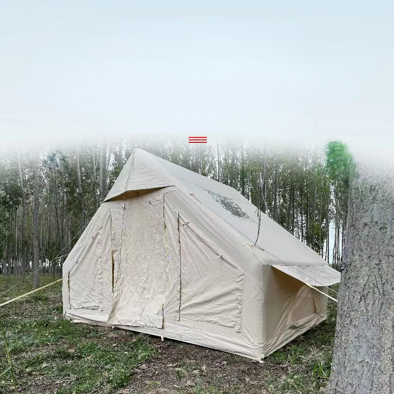 Cotton Air Pole Glamping Inflatable House Camping Tent