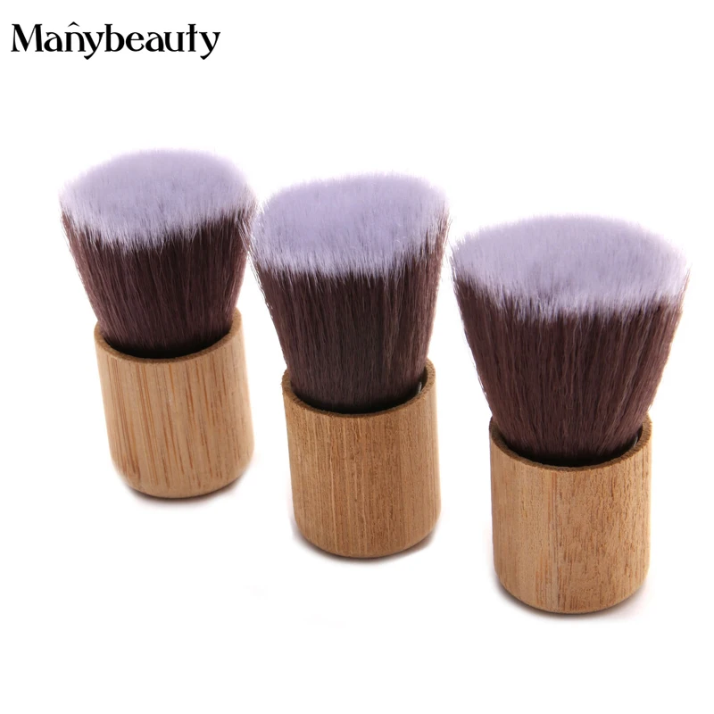High Quality Fluffy Nylon Hair Mini Short Bamboo Wood Handle Nail Dust Cleaning Brush