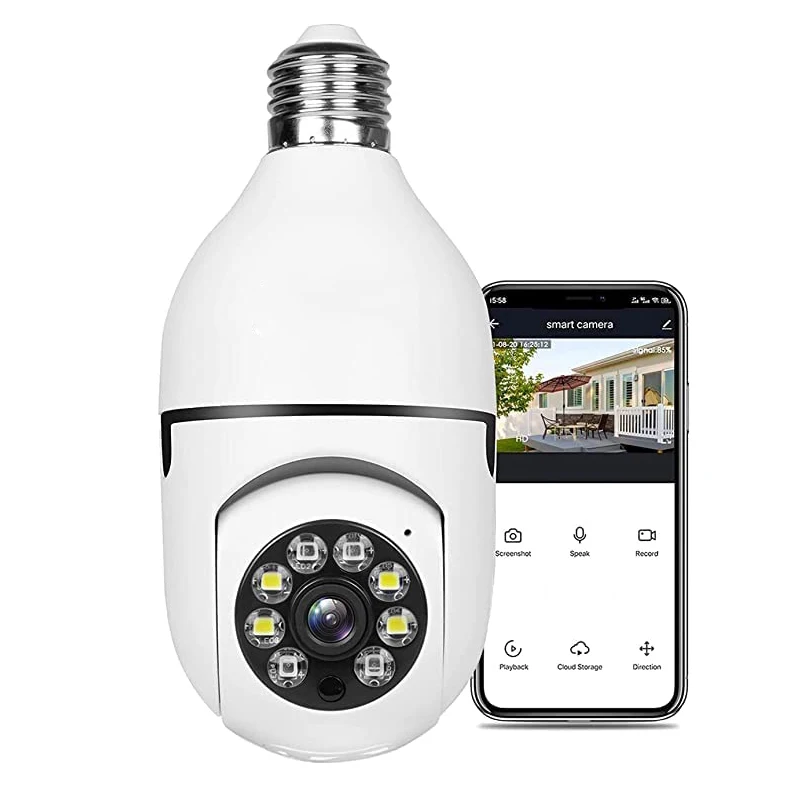 JXLCAM E27 умный дом лампочка камера 360 градусов ptz wifi камера видеонаблюдения