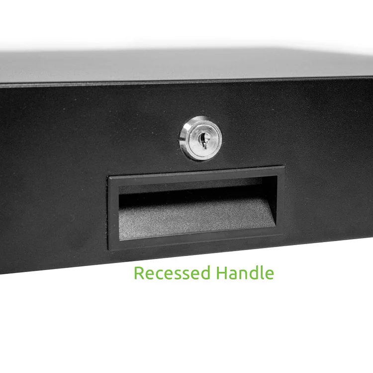 JH-Mech Rack Mount Drawer for Server Cabinet 19*13 Inch Lockable Recessed Handle Design Steel Under Desk Drawer Organizer