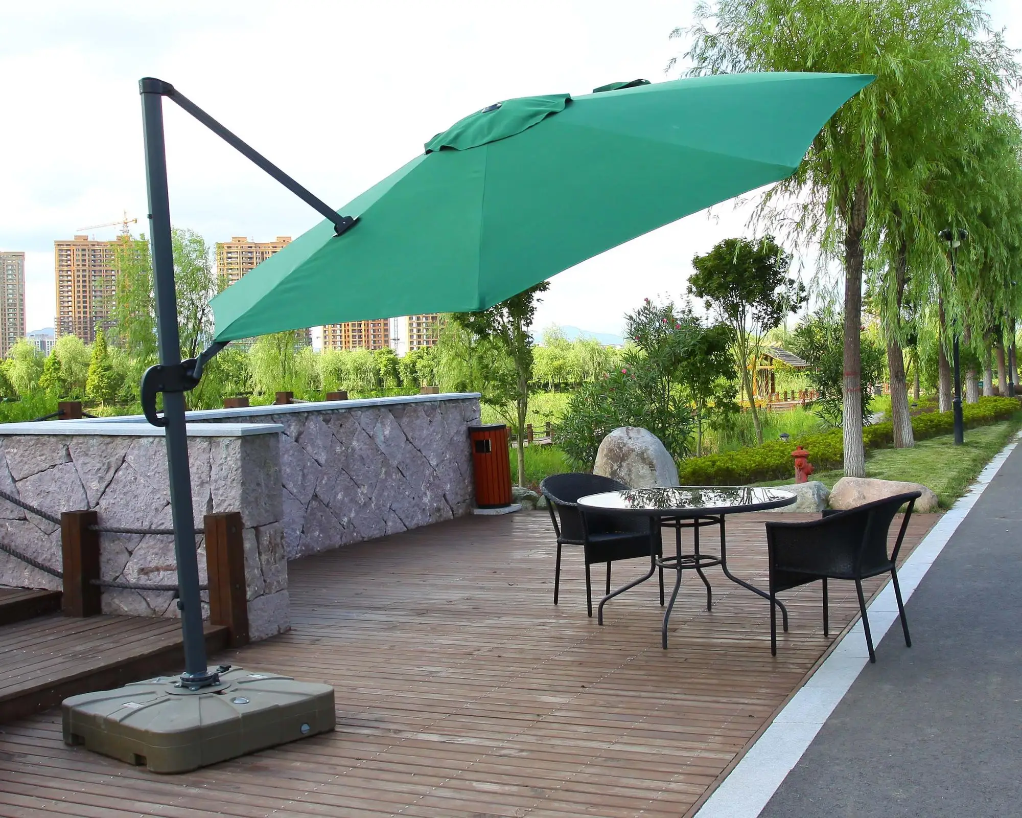 Uplion patio side cantilever Parasol fancy parasols Outdoor Market Umbrella Fold Garden heavy duty big Rome Umbrella