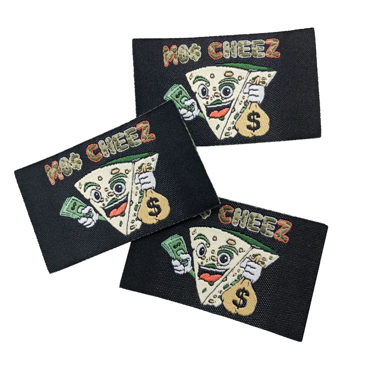 High Quality Woven Label Tags Custom Logo Name Heat Press Woven Labels