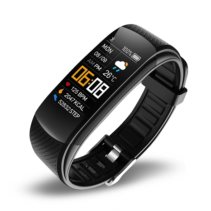 Color screen sports pedometer smart bracelet heart rate blood pressure blood oxygen health monitoring silicone
