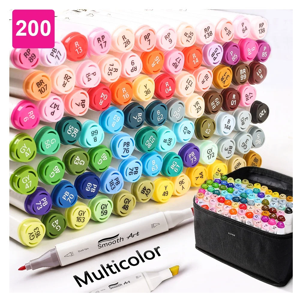  Художественные принадлежности двусторонний маркер для рисования 30/40/60/80 цветов ручка дизайнеров студентов и начинающих