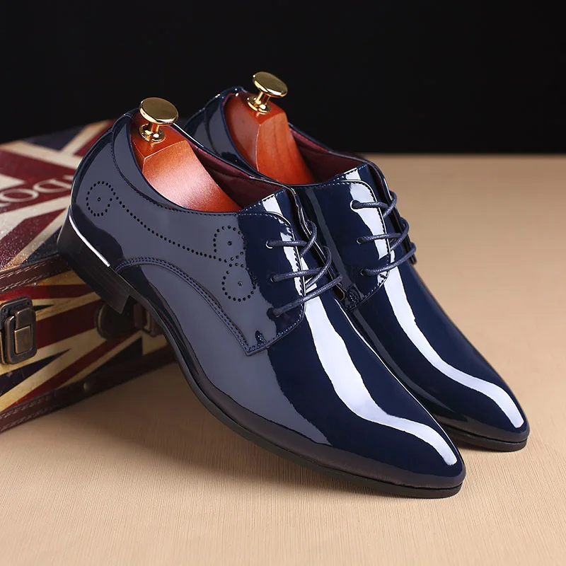 High Quality Fashion Brand Business Men Formal Shoes Oxford Leather Dress Pointed Wedding Shoes for Men us Size 13 14 15
