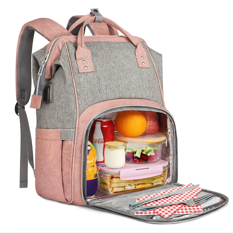Women Insulated Cooler Lunch Box Laptop Backpack, Leak-proof Lunch Bag,College Computer Bookbag for Work
