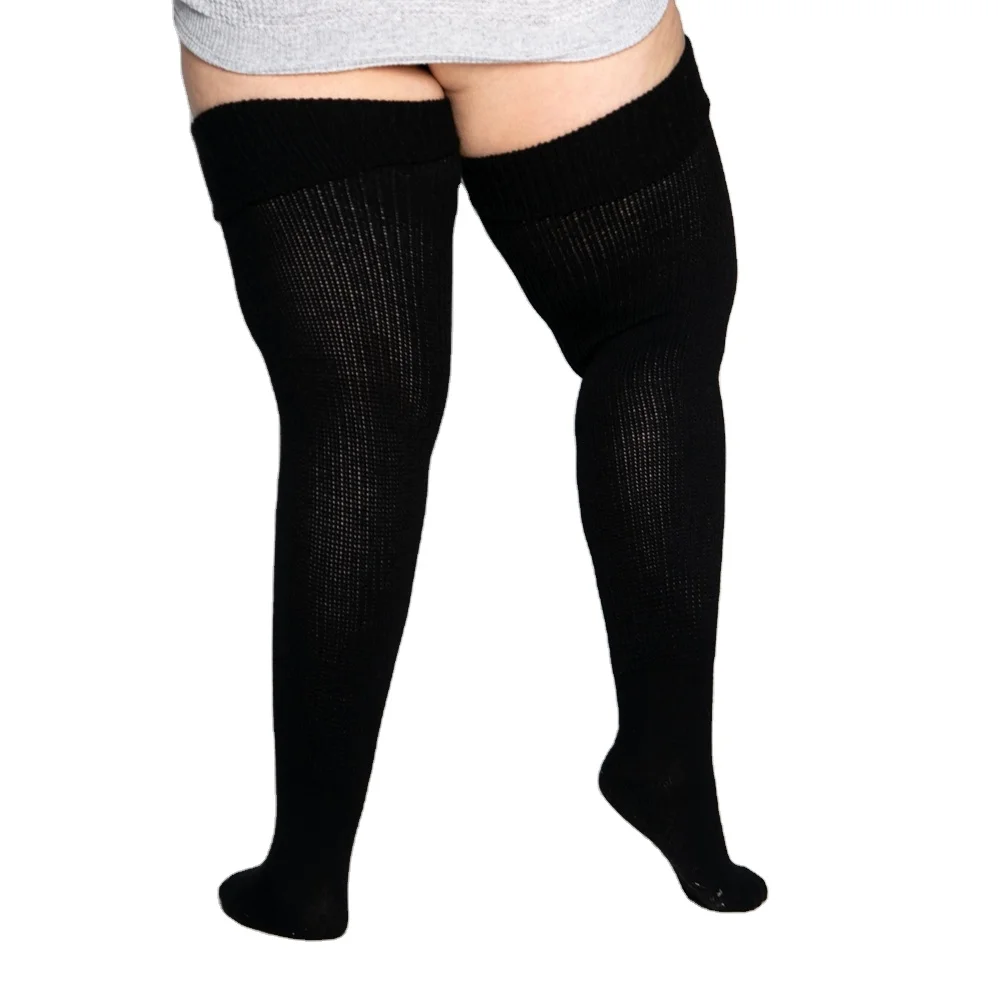 High Quality Thick Lady Woman Extra Long Real Plus Size Womens Thigh High Socks for Thick Thighs