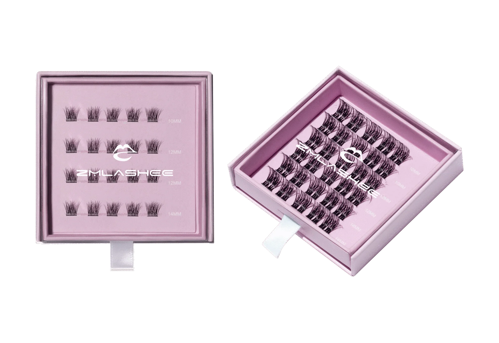 Reuse 3-5 times superthin band cruelty free PBT segment diy lash 12 16 mm cluster lash c d curl diy lash extension kit