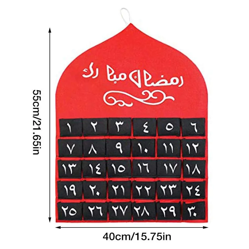 
Islamic Holiday 30 Days Mosque Eid Mubarak Felt Ramadan Decoration Advent Calendar 