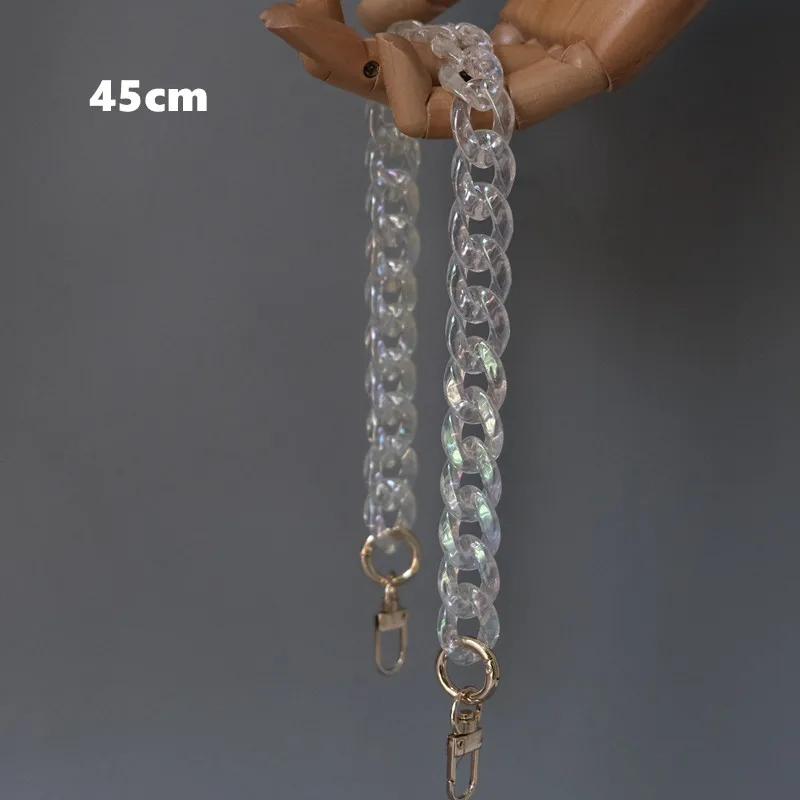 Factory Wholesale Plastic Buckle Acrylic Chain Open Ring Transparent AB Color Acrylic Buckle Hardware Bag Chain Handbag Chain