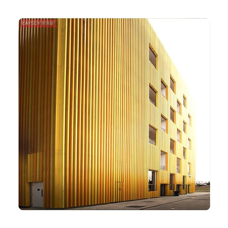 Facade Wall Decorative Materials  3D Curtain Wall Panel Interior Exterior Aluminum Strip Baffle Wall Panel for warehouse home