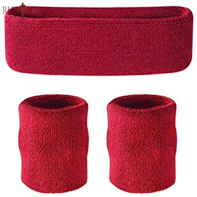 Private Label Custom Cotton Terry Cloth Sport Exercise Tennis Wrist Wristband Embroidery Sweatband Elastic Workout Sweat Band