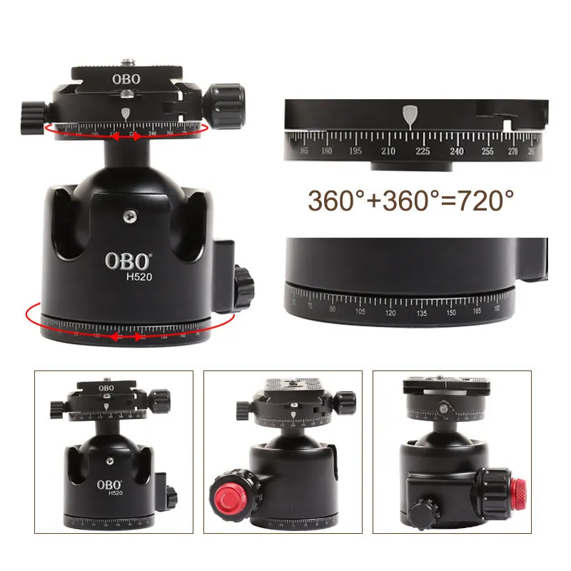 OEM/ODM Photography equipment accessories diameter 52mm ball head for tripod