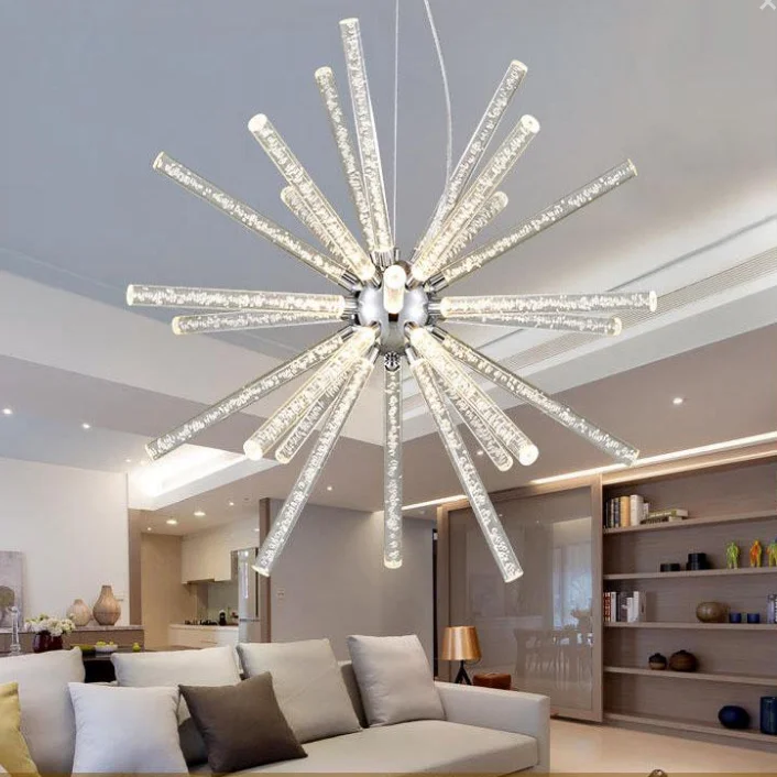 Nordic Style Bubble Crystal Ball Led Pendant Lamp Frosted AND Clear Drop Light Fixture for Living Room