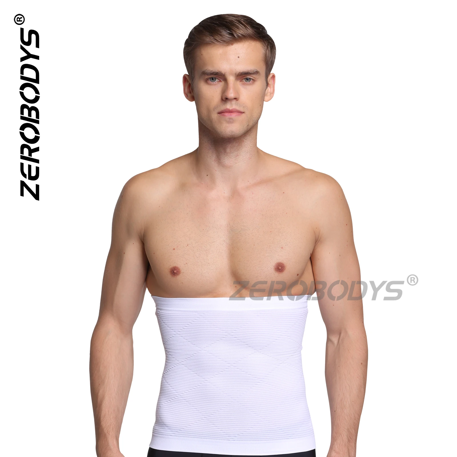 ZEROBODYS W046 Seamed 29cm High Ribbed Weave Abdomen Body Shaper Belt for Men