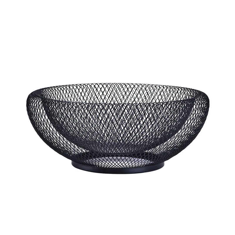 
Nordic creative style double-layer iron fruit basket modern living room household fruit plate dried fruit candy receiving basket 