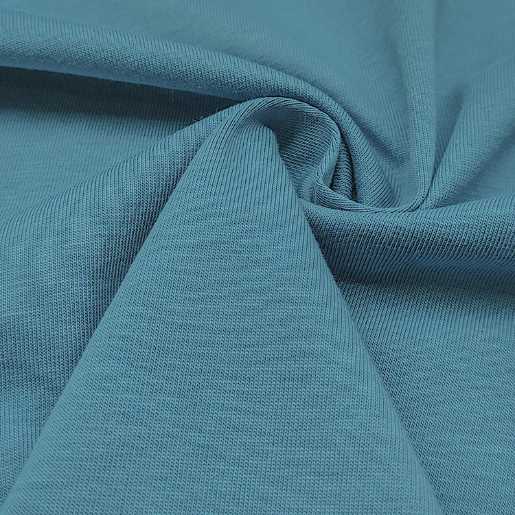 Wholesale Knitted CVC Jersey Fabric Polyester Material By Rolls, Plain Dyed Soft Cotton Jersey Fabric For T-shirt/