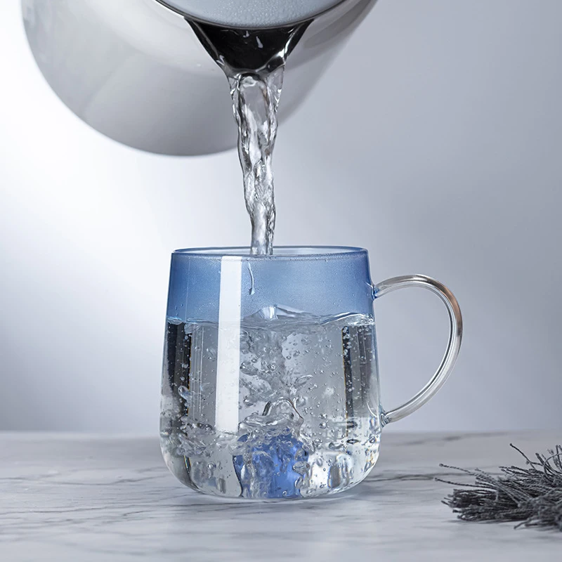 17OZ/500ML High Borosilicate Glass Heart Design Drinking Glasses Mug Cup, Clear Attractive Heart Glass Mug for Coffee Gift