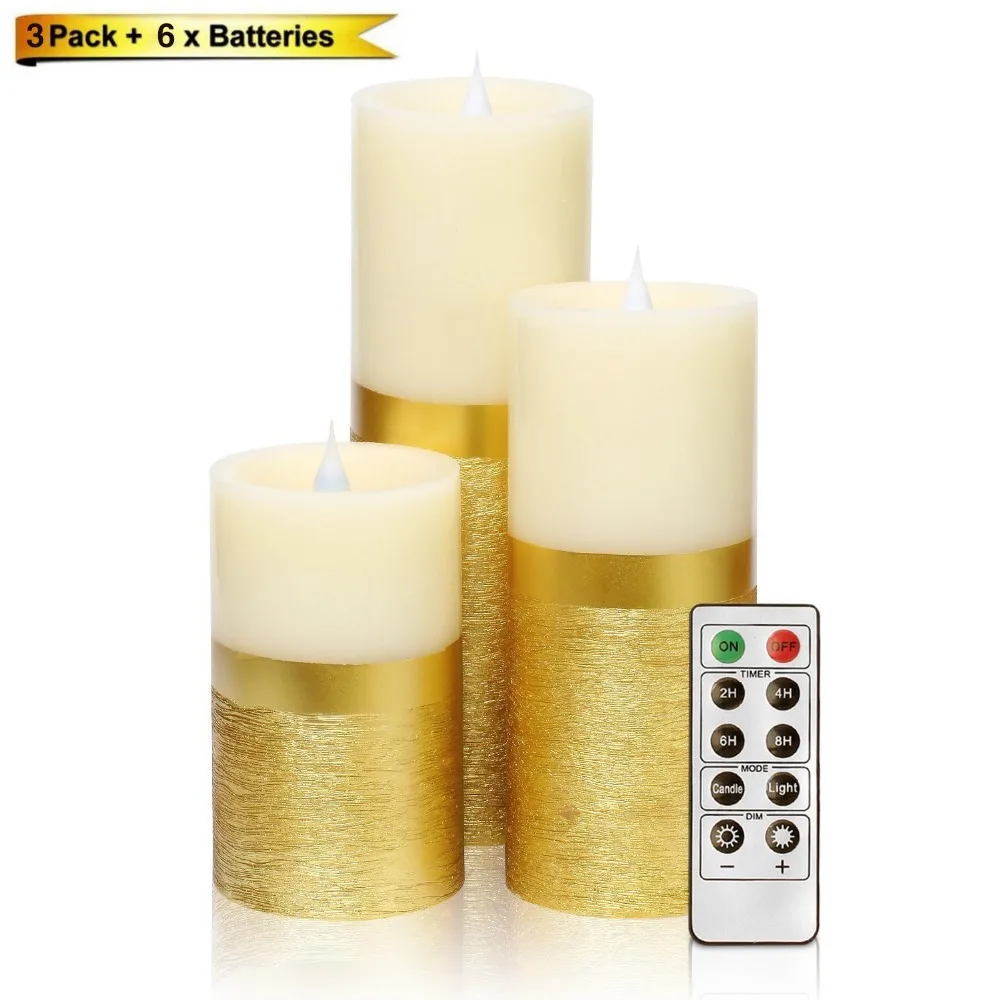 Wholesale home decoration flameless moving wick led candle