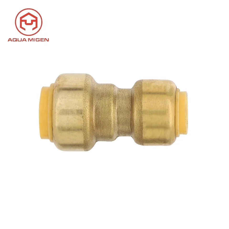 M*F Brass Plumbing Push Fit Fittings Brass Push in Fittings Reduced Coupling Connector for Pex Water Pipe