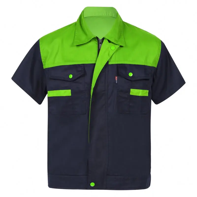 Hi Vis Reflective Safety Work Shirt Mens Workwear Polo Shirt Fluorescent Yellow High Visibility Protective Reflective Safety Pol