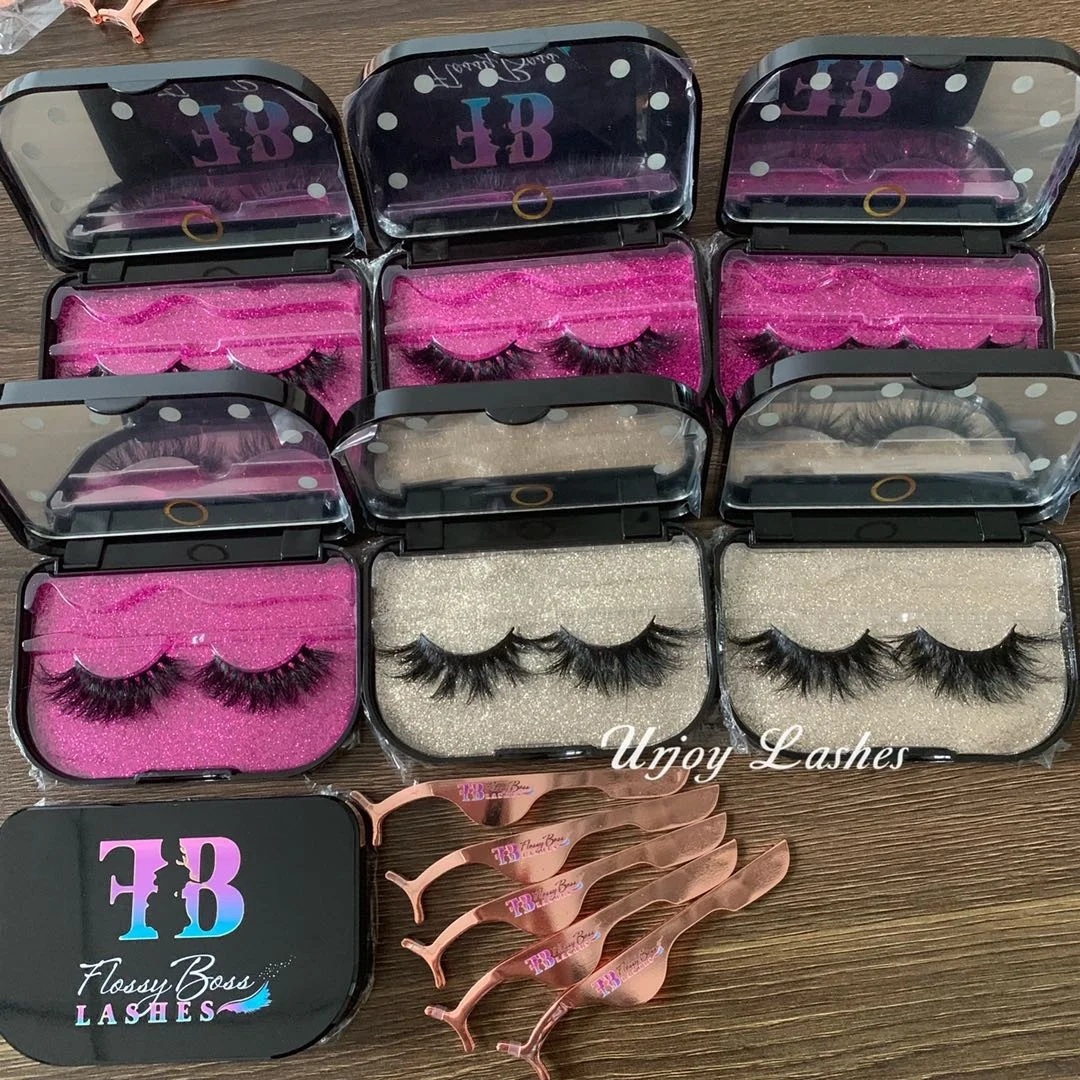 3d mink lashes custom eyelash packaging box luxury led light lash case with mirror private label lash box