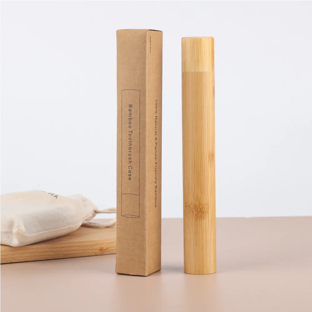 Eco Friendly Travel Wood Reusable Biodegradable Hotel Bamboo Toothbrush with Bamboo Holder
