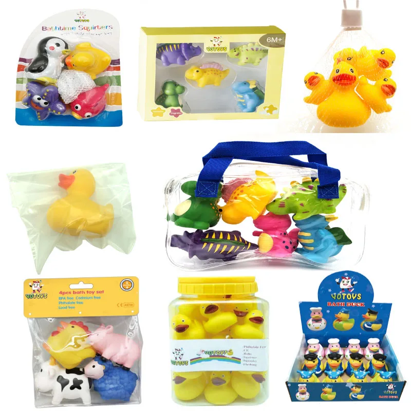 BPA Mold Animal Child Baby Bathtub Water Toy Without Hole Trending Products 2024 New Arrivals Mini Plastic 6pcs/pvc Bag
