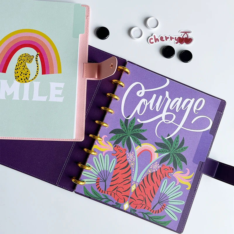 Customized PU Leather Hardcover Diary 2023 Custom logo HP  Classic planner cover with buttons