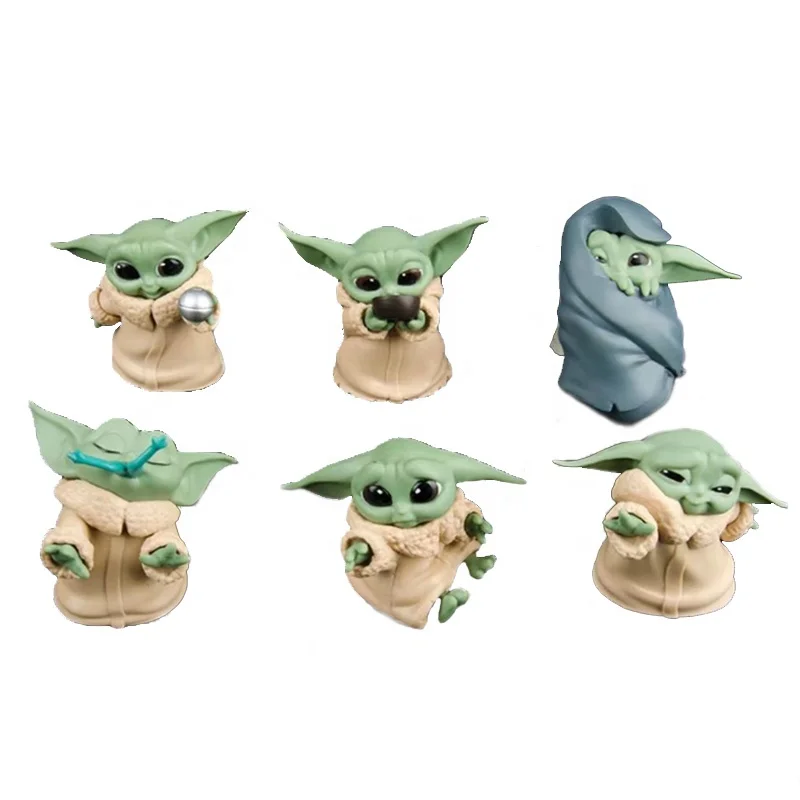 Экшн-фигурки «Звездные войны» 6 шт./компл. «Baby Yoda» игрушки милая версия мандалорианская ПВХ кукла Коллекционная модель подарок для детей оптовая