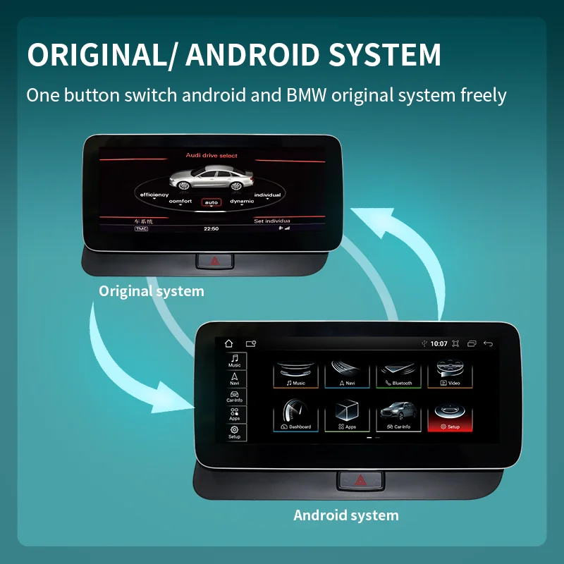 10.25/12.3 Inch Android 14 Car Radio for Audi Q5 2009-2020 Wireless carplay Auto GPS Navi Car Multimedia Player Screen