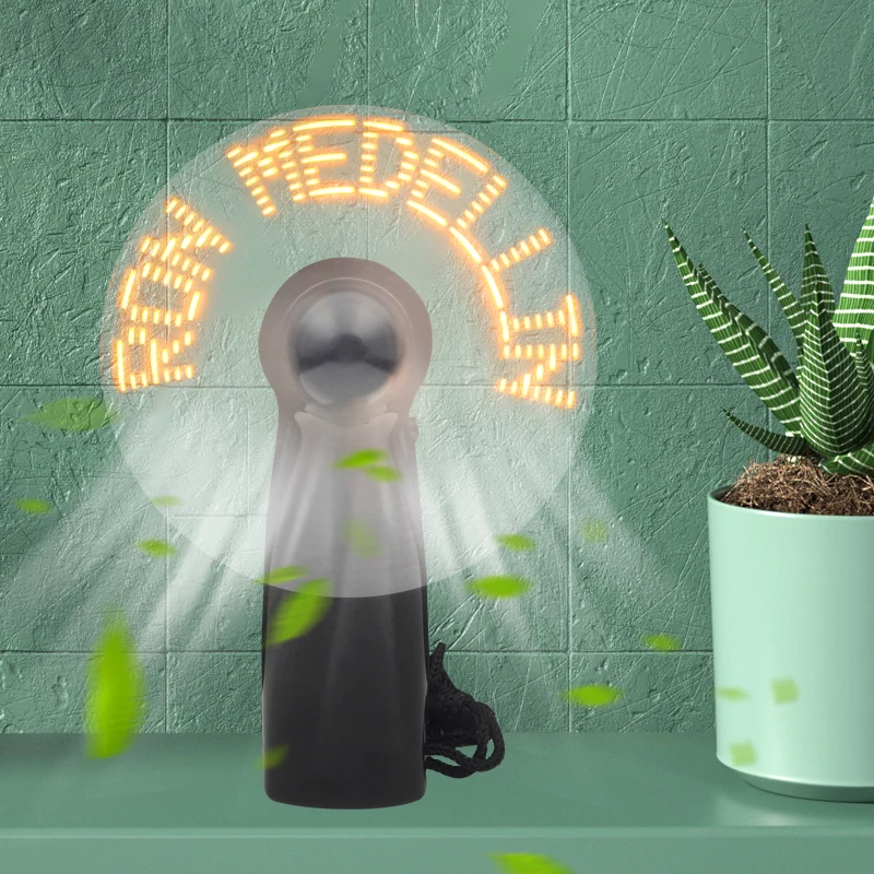 Wedding Favors Customized Led Fan 3D Hologram Display Rechargeable Fans With Led Lamp