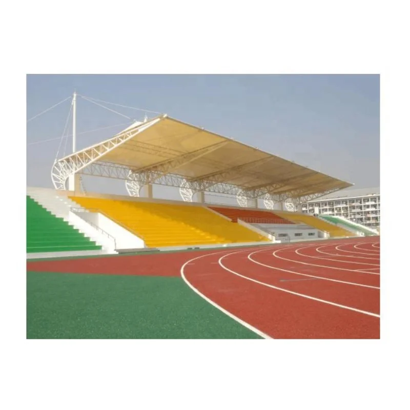 Prefab Galvanized Steel Truss Roof Structure For Stadium Bleachers Canopy With Membrane Structure Cover